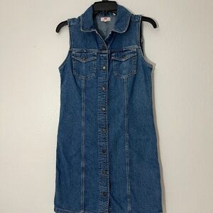Levi's Women's Sleeveless Denim Button-Up Dress Blue Size S
